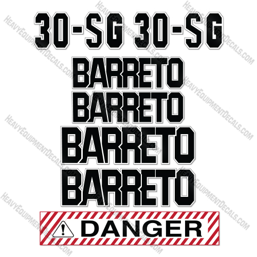Barreto 30SG Decal Kit Stump Grinder - Aftermarket Kit 