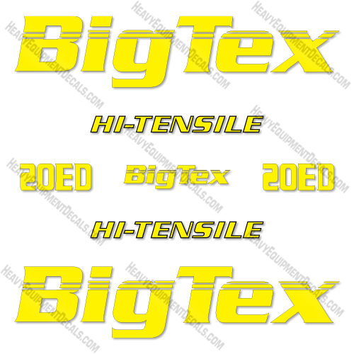 BigTex 20ED Decal Kit Trailer- Aftermarket Kit  big, big tex, bigtex, decal kit, tex