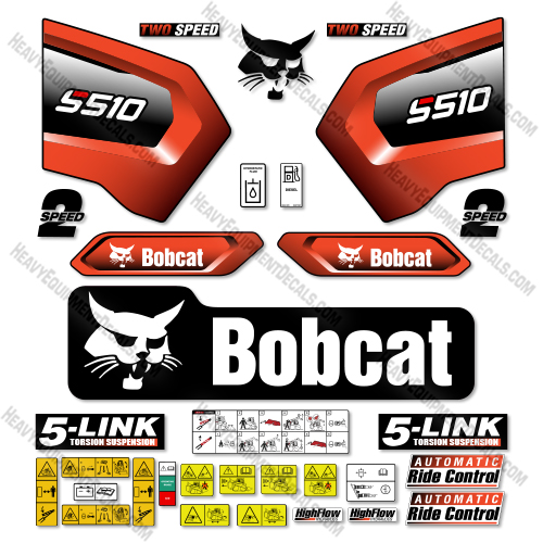 Bobcat S510 Decal Kit Skid Steer - Aftermarket Kit decal kit