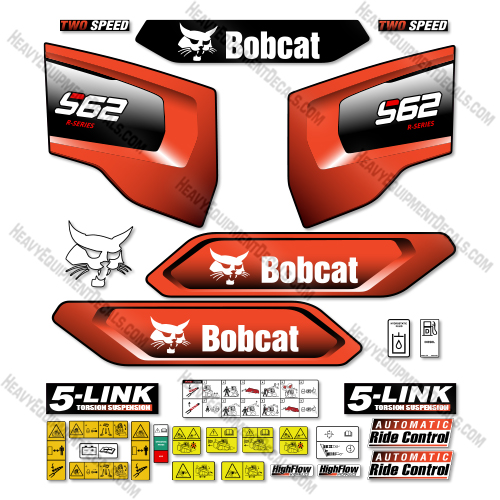 Bobcat S62 Decal Kit Skid Steer - Aftermarket Kit 62, decal kit, s-62, s62