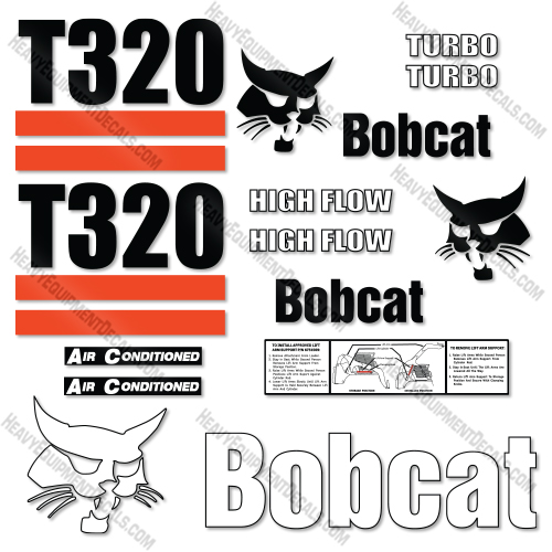 Bobcat T320 2STRIPE Decal Kit Compact Track Loader - Aftermarket Kit 
