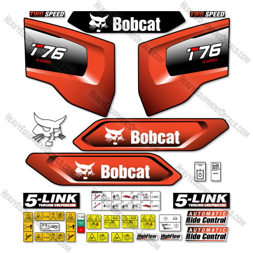 Bobcat T76 Decal Kit Track Loader- Aftermarket Kit 76, decal kit, t76