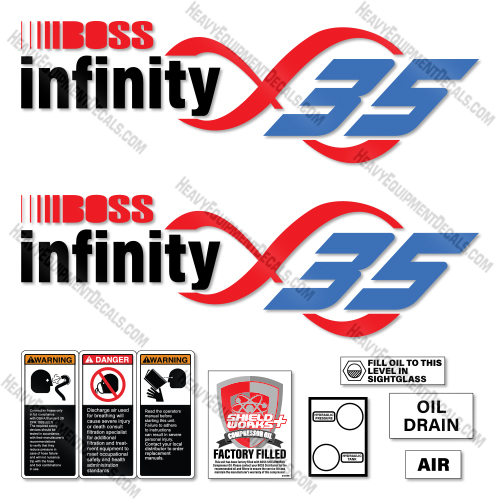 Boss Infinity 35 Decal Kit Air Compressor - Aftermarket Kit 