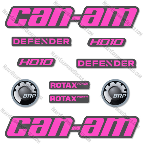 Can-Am Defender XT HD10 Decal Kit UTV - Custom Pink! - Aftermarket Kit decal kit, defender, defender xt, hd10, pink 