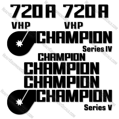 Champion 720A VHP Series V Decal Kit Motor Grader -Aftermarket Kit decals, decal kit