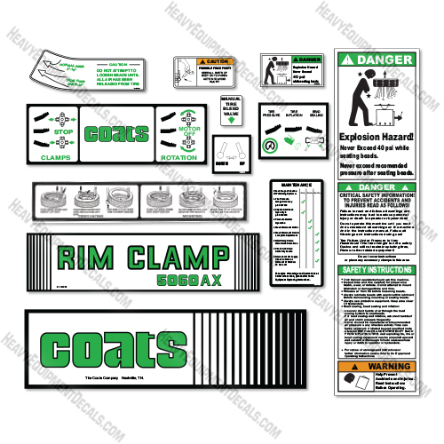 Coats 5060ax  Decal Tire Changer - Custom Green -  Aftermarket Kit  