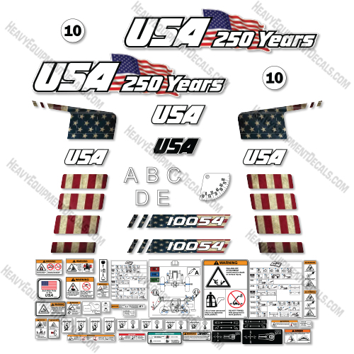 Custom USA Decal Upgrade Fits JLG 10054 (2016+) Decal Kit Telehandler - Aftermarket Kit 10054, decal kit