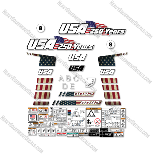 Custom USA Decal Upgrade Fits JLG 8042 Decal Kit Telehandler- (2016+)  Aftermarket Kit 8042, decal kit, sky, sky-trak, trak