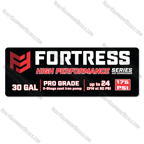 Fortress High Performance 30GAL Decal Kit Air Compressor-Aftermarket Kit 