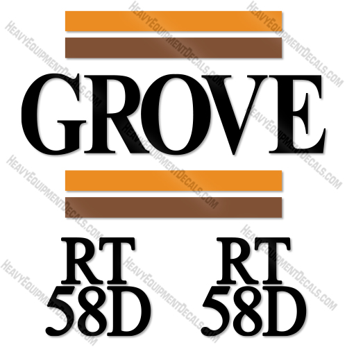 Grove RT58D Counterweight Decals Decal Kit Crane Aftermarket Kit 