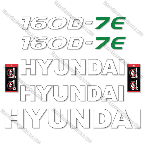 Hyundai 160D-7E Custom Decal Kit Forklift - Aftermarket Kit 