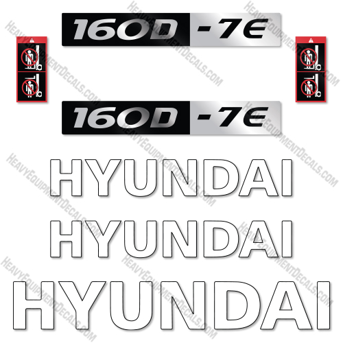 Hyundai 160D-7E Decal Kit Forklift - Aftermarket Kit  