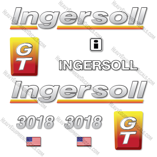 Ingersoll 3018 GT Decal Kit Mower Tractor- Aftermarket Kit  