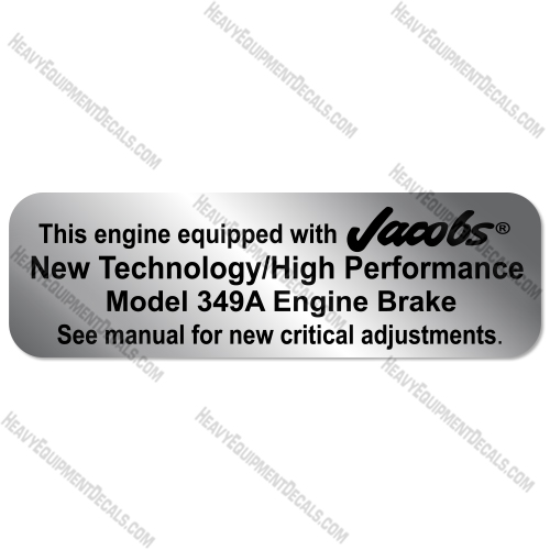 Jacobs 349A Decal Kit Engine Brake - Aftermarket Kit  decals