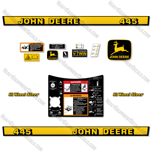 John Deere 445 New Style Decal Kit Lawn Tractor- Aftermarket Kit   decal kit, deere, john deere