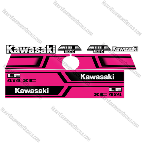 Fits Kawasaki Mule SX 4X4 XC LE Decal Kit UTV - PINK - Aftermarket Kit 