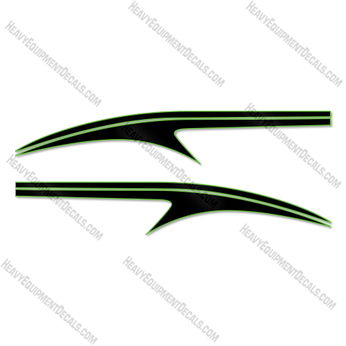Kenworth T880 Cab Stripe Black Green Decal Kit Truck- Aftermarket Kit 