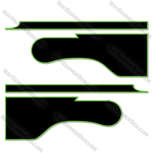 Kenworth T880 Cab Stripe Ghost Black Green Decal Kit Truck- Aftermarket Kit  
