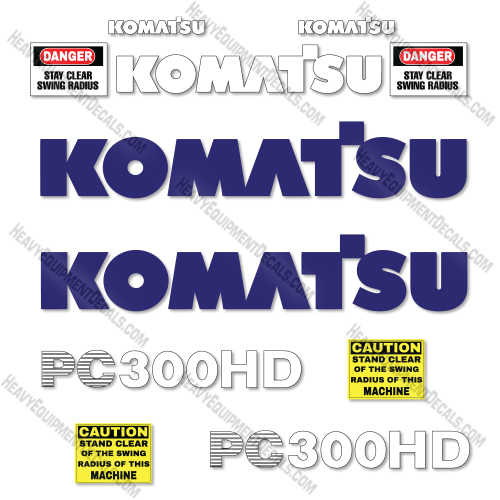 Komatsu PC300HD-5 Decal Kit Excavator- Aftermarket Kit   decal kit