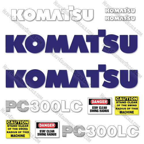 Komatsu PC300LC-5 Decal Kit Crawler Excavator- Aftermarket Kit  decal kit