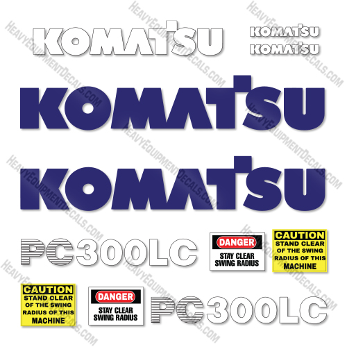 Komatsu PC300LC-5K Decal Kit Excavator- Aftermarket Kit  decal kit