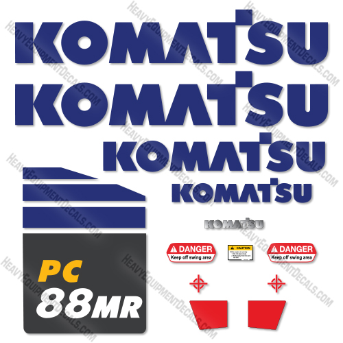 Komatsu PC88MR-11 Decal Kit Excavator- Aftermarket Kit  decal kit