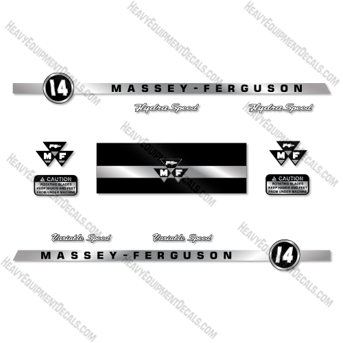 Massey Ferguson 14 Decal Kit Riding Mower- Aftermarket Kit 