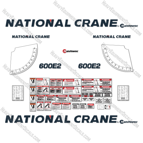 National Crane 600E2 Decal Kit Boom Truck- Aftermarket Kit 