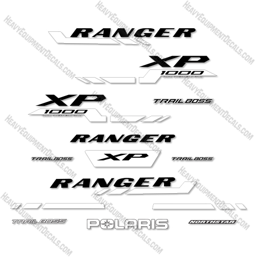 Polaris Ranger 1000 XP Trail Boss Decal Kit UTV -White- 2025 - Aftermarket Kit  decal kit, polaris ranger, 