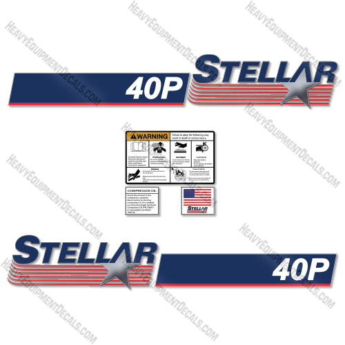 Stellar 40P Decal Kit Air Compressor - Aftermarket Kit 40p, decal kit, stellar
