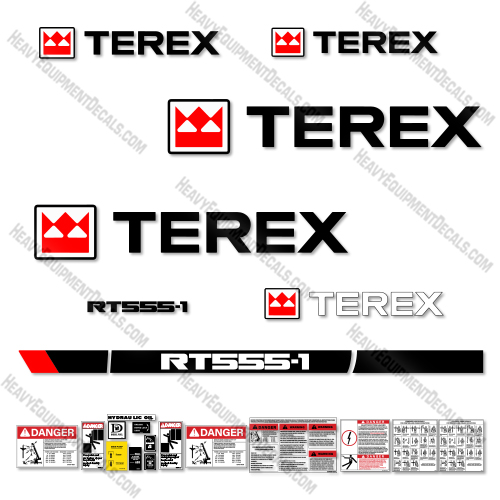 Terex RT555-1 Decal Kit Crane- Aftermarket Kit 