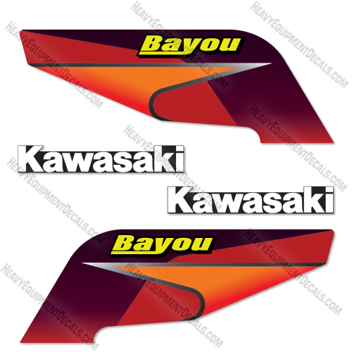 Kawasaki Bayou 300 Decal Kit UTV - 2000 - Aftermarket Kit  