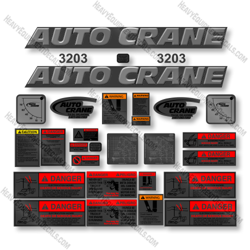 AutoCrane 3203 Decal Kit Crane - Dark Grey-  Aftermarket Kit   auto, auto-crane, autocrane, crane, decal kit