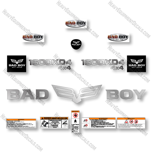 Bad Boy 1600 XD Custom Decal Kit Mower - Aftermarket Kit decal kit