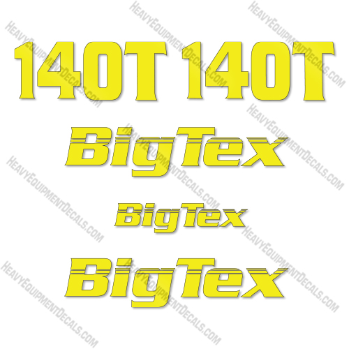 BigTex 140T Decal Kit Equipment Trailer- Aftermarket Kit  big, big tex, bigtex, decal kit, tex