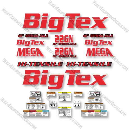 BigTex  22GN Custom Red Decal Kit Trailer- Aftermarket Kit big, big tex, bigtex, decal kit, tex