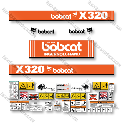Bobcat X320 Decal Kit Mini Excavator - Aftermarket Kit 
