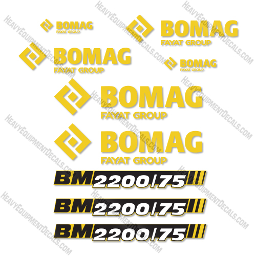 Bomag BM2200 75  Decal Kit Cold Milling Machine- Aftermarket Kit   decal kit