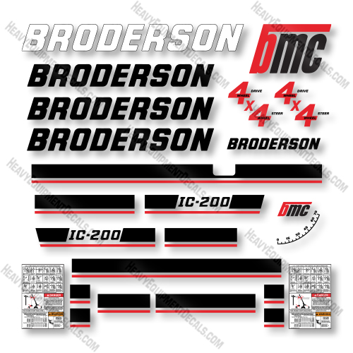 Broderson IC200 Decal Kit Crane - Aftermarket Kit bmc, decal kit