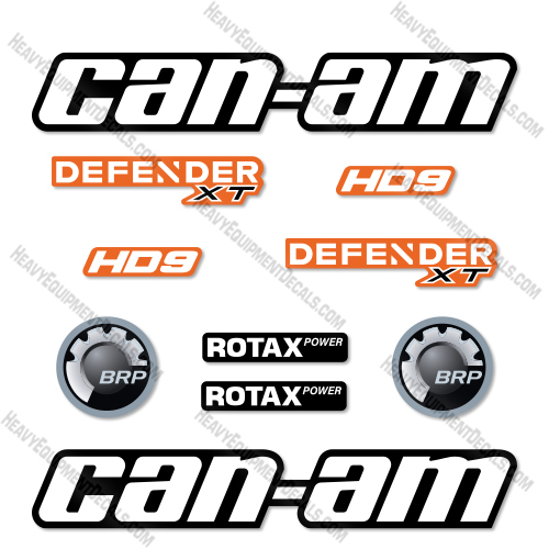 Can-Am Defender XT HD9 Blaze Orange Decal Kit UTV - Aftermarket Kit 
