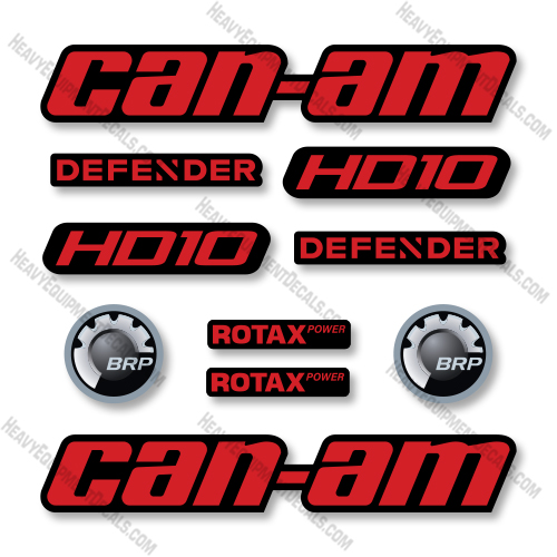 Can-Am Defender HD10 Decal Kit UTV - Red - Aftermarket Kit 