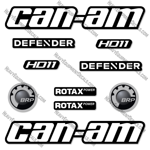 Can-Am Defender HD11 Decal Kit UTV - White - Aftermarket Kit 