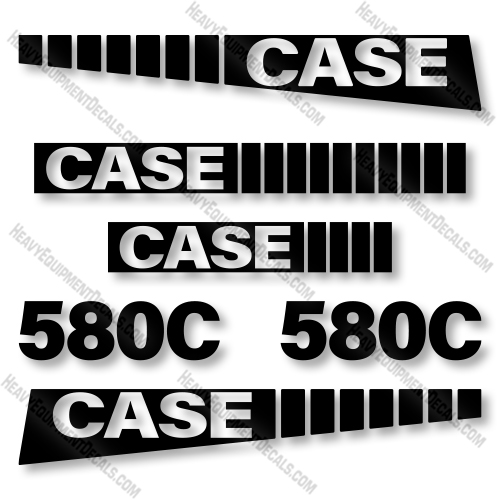 Case 580C 2 Style 2 Decal Kit Loader Backhoe- Aftermarket Kit 