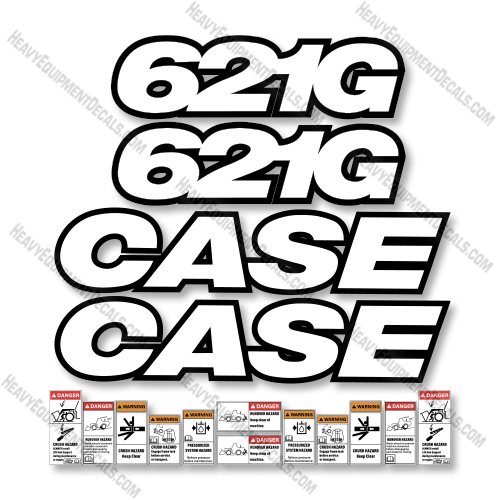 Fits Case 621G Decal Kit Wheel Loader - 3M Reflective! 621, 621 g, 621g, decal kit, g