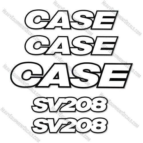 Case SV208 Decal Kit Vibratory Smooth Drum Roller - Aftermarket Kit 