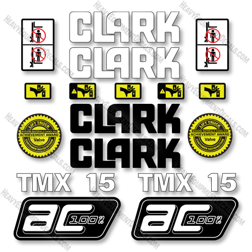 Clark TMX15 Decal Kit Forklift - Aftermarket Kit   decal kit, clark, decals 