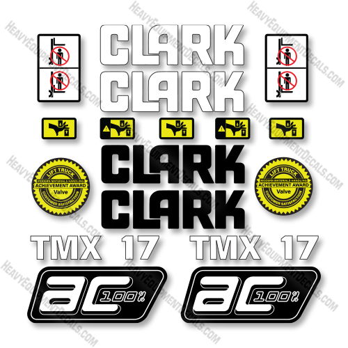 Clark TMX17 Decal Kit Forklift - Aftermarket Kit     decal kit, clark, decals 