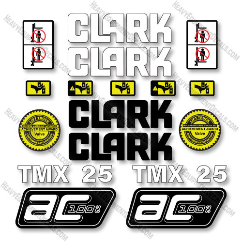 Clark TMX25 Decal Kit Forklift - Aftermarket Kit    decal kit, clark, decals 