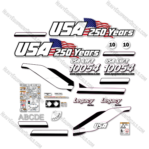 Custom USA Upgrade Fits JLG SKYTRAK 10054 Decal Kit (Legacy Series) - Aftermarket Kit  10054, decal kit, sky, sky-trak, trak