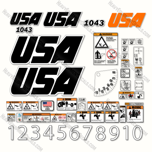 Custom USA Decal Upgrade For JLG 1043 Decal Kit Telehandler - Aftermarket Kit decal kit